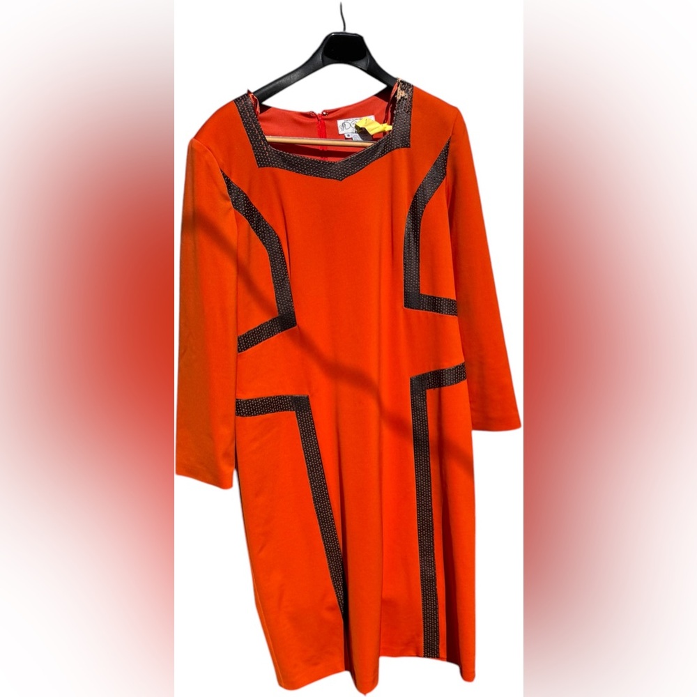 Orange Dress with Black Accents